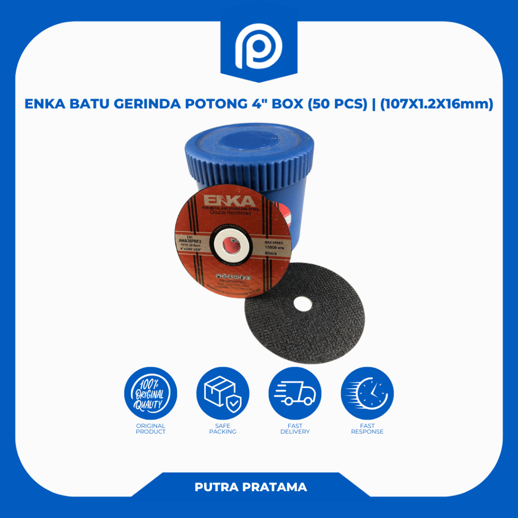 ENKA BATU GERINDA POTONG 4" BOX (50 PCS) | ENKA Batu Potong 107x1.2x16mm | Batu Potong ENKA