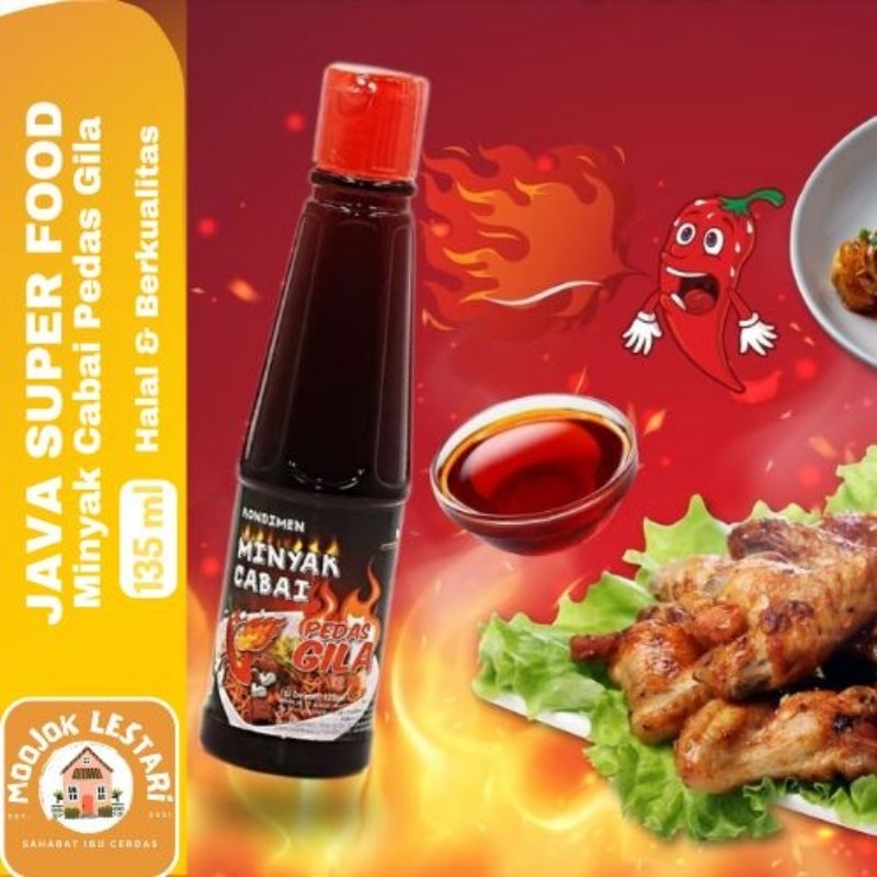 

JAVA SUPER FOOD Minyak Cabai Pedas Gila 135 ml Kemasan Botol Halal Nikmat Chili Oil