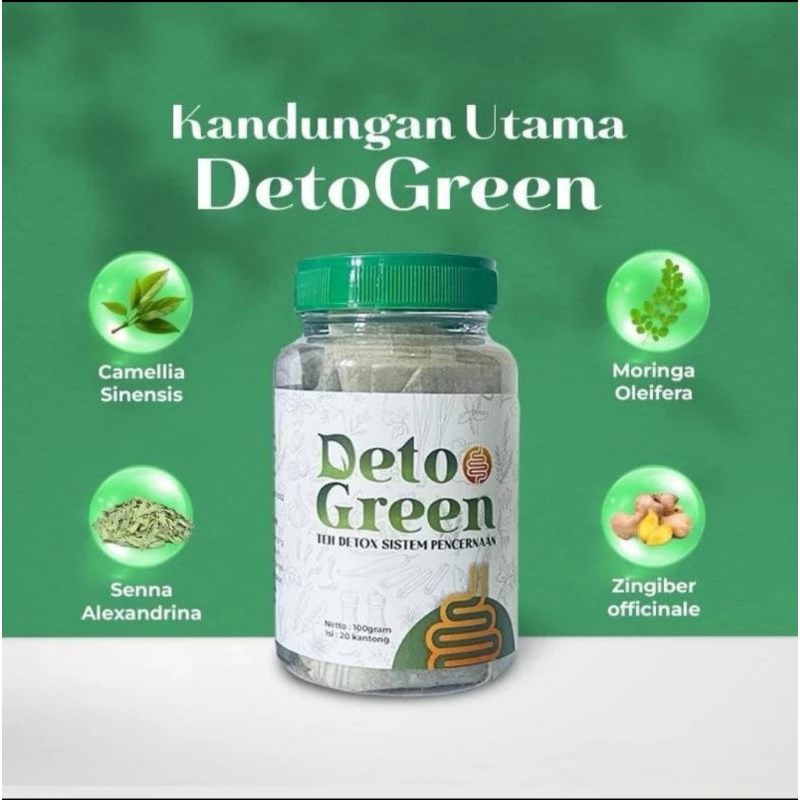

DETOGREEN TEH Melancarkan Pemcernaan Detox Usus Herbal