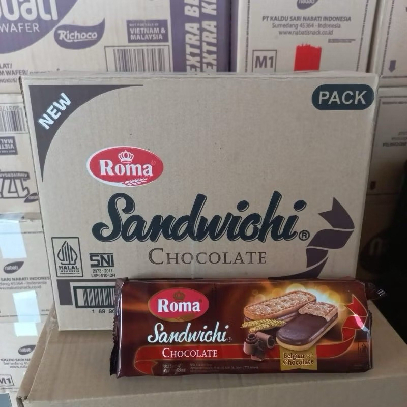 

roma sandwichi coklat 1 kardus 206g