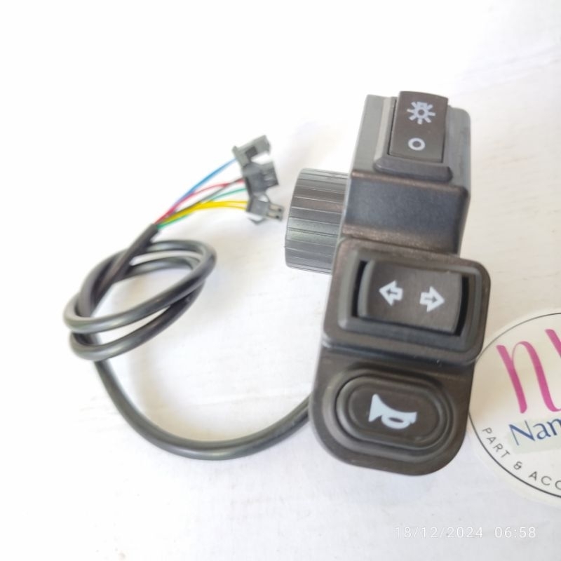 Saklar Sepeda listrik Kiri lampu sen klakson jarak jauh 3in1 baru