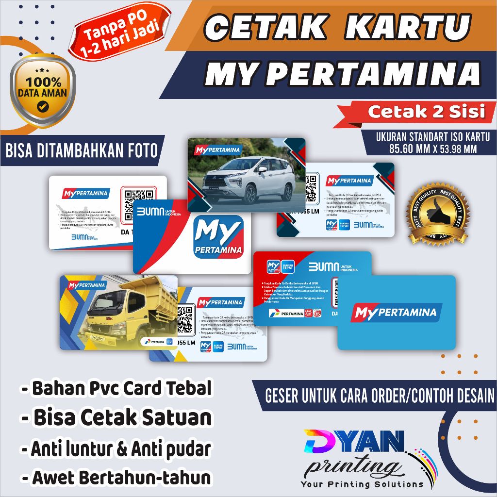 

CETAK KARTU MY PERTAMINA / BARCODE MY PERTAMINA CUSTOM, BAHAN PVC CARD TEBAL ANTI LUNTUR & ANTI PUDAR