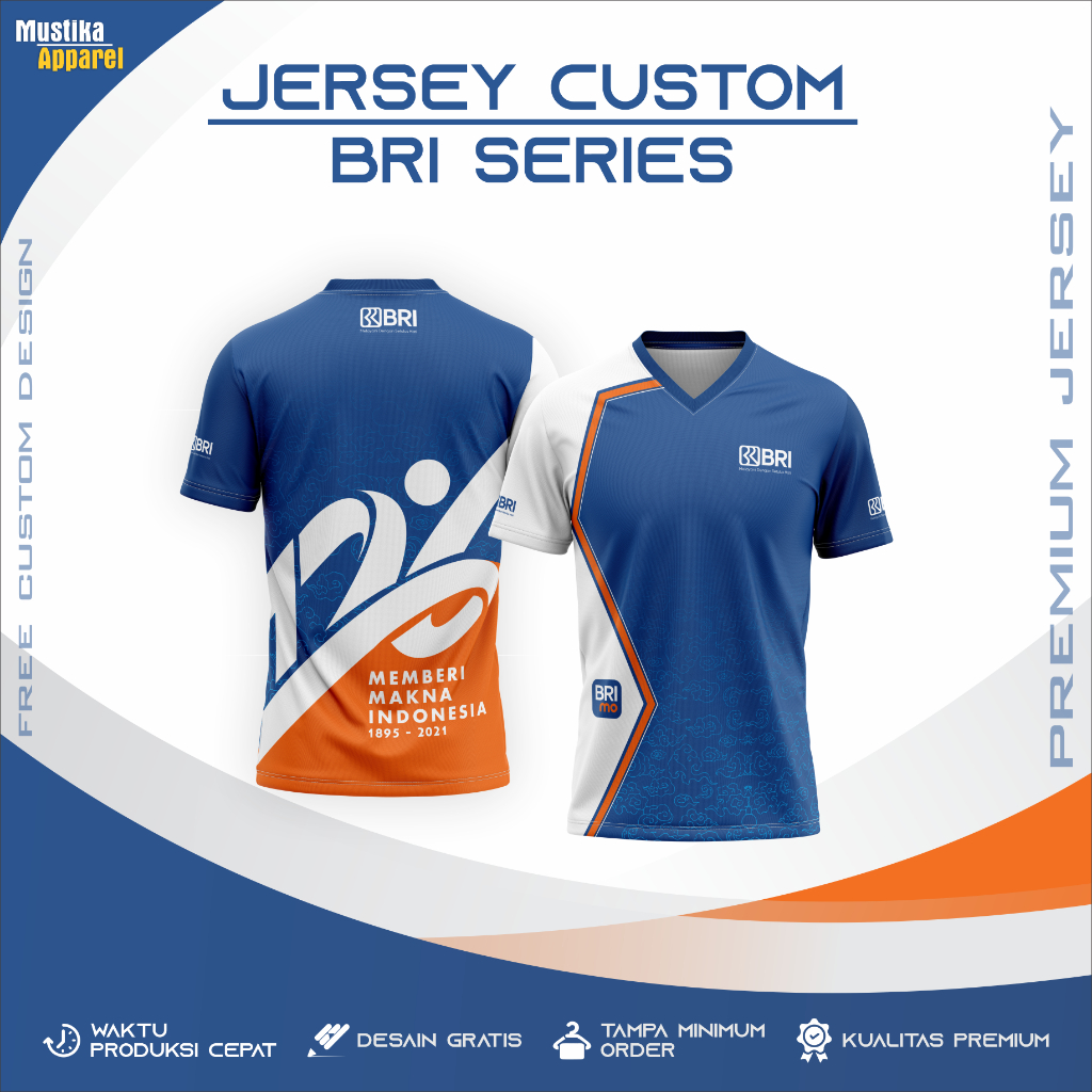 BAJU KAOS JERSEY BRI FULL PRINTING, JERSEY BRI HUT 126 TERBARU