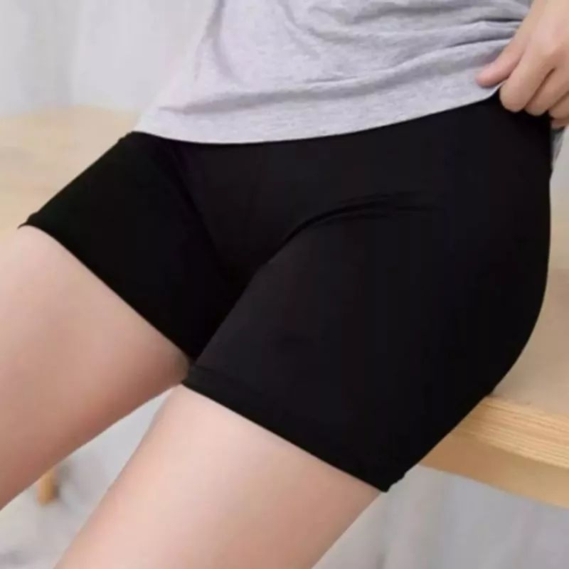 lejing pendek polos Hitam olahraga unisex pria-wanita