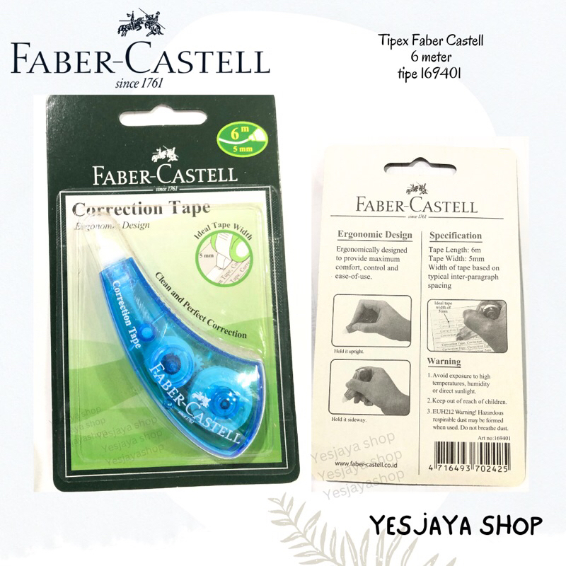 

{1 pc} Tipex Roll Faber Castell 6 meter / Correction Tape Faber Castell panjang 6 meter No. 169401