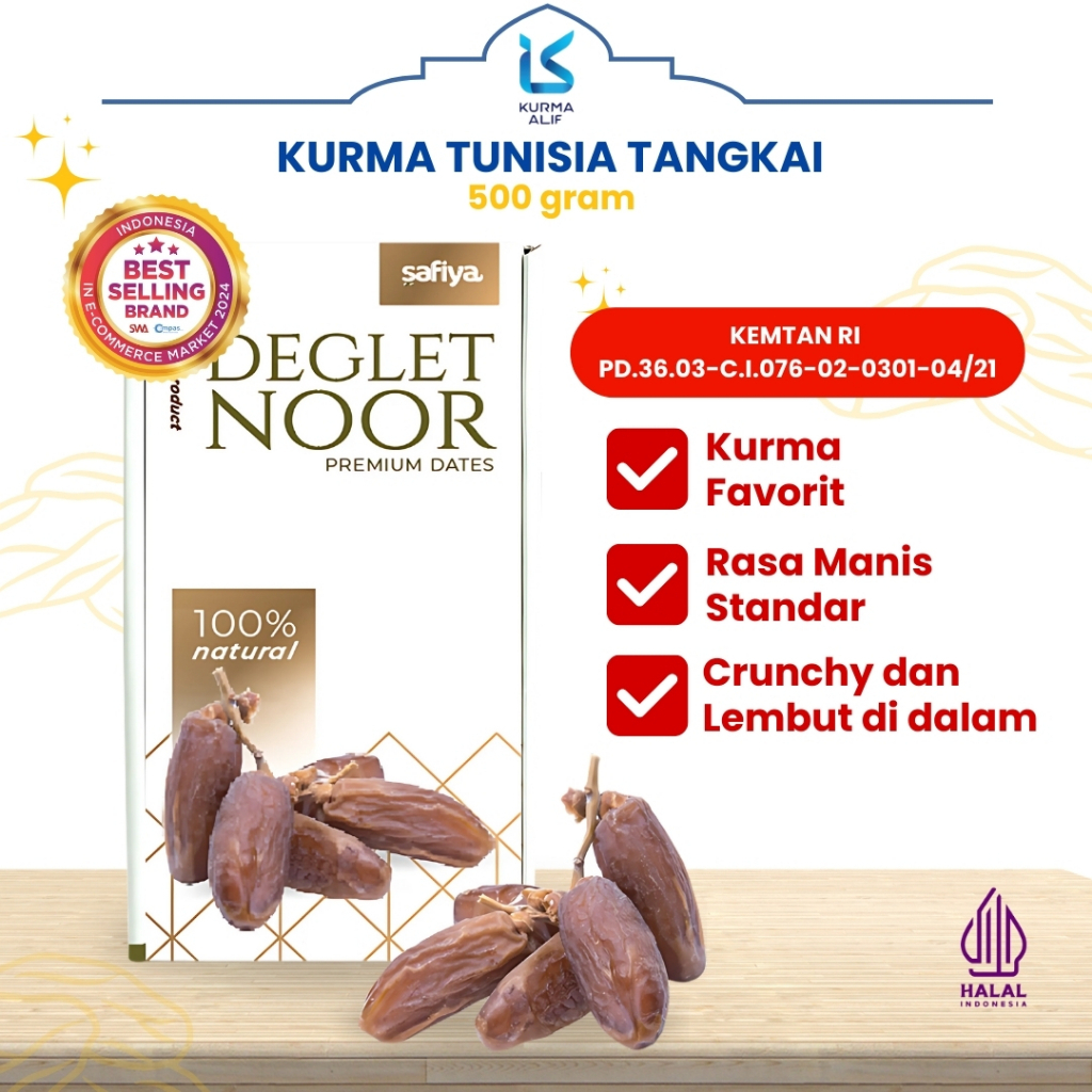 

Kurma Tangkai Tunisia Kemasan 500 Gram Kurma Tunisia Asli Kualitas Premium