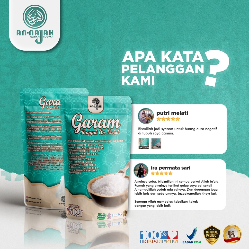 

PROMO Garam Ruqyah AnNajah - Terapi Kesehatan Meruqyah Anak Yg Sulit Di Atur/Bandel, Mentralisir Rumah/Tempat Usaha dll