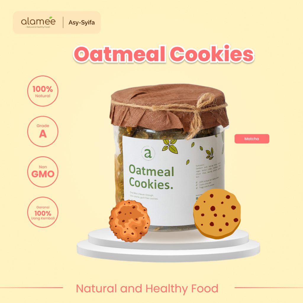 

ALAMEE Oatmeal Cookies Coockie Matcha Oat Snack Kue Kering Makanan Sehat Anak Bayi Balita