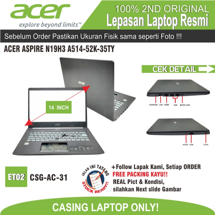 ET02 CSG-AC-31 CASE CASING LAPTOP ACER ASPIRE 5 A514-52K-34UP A514-52K-35TY FULLSET
