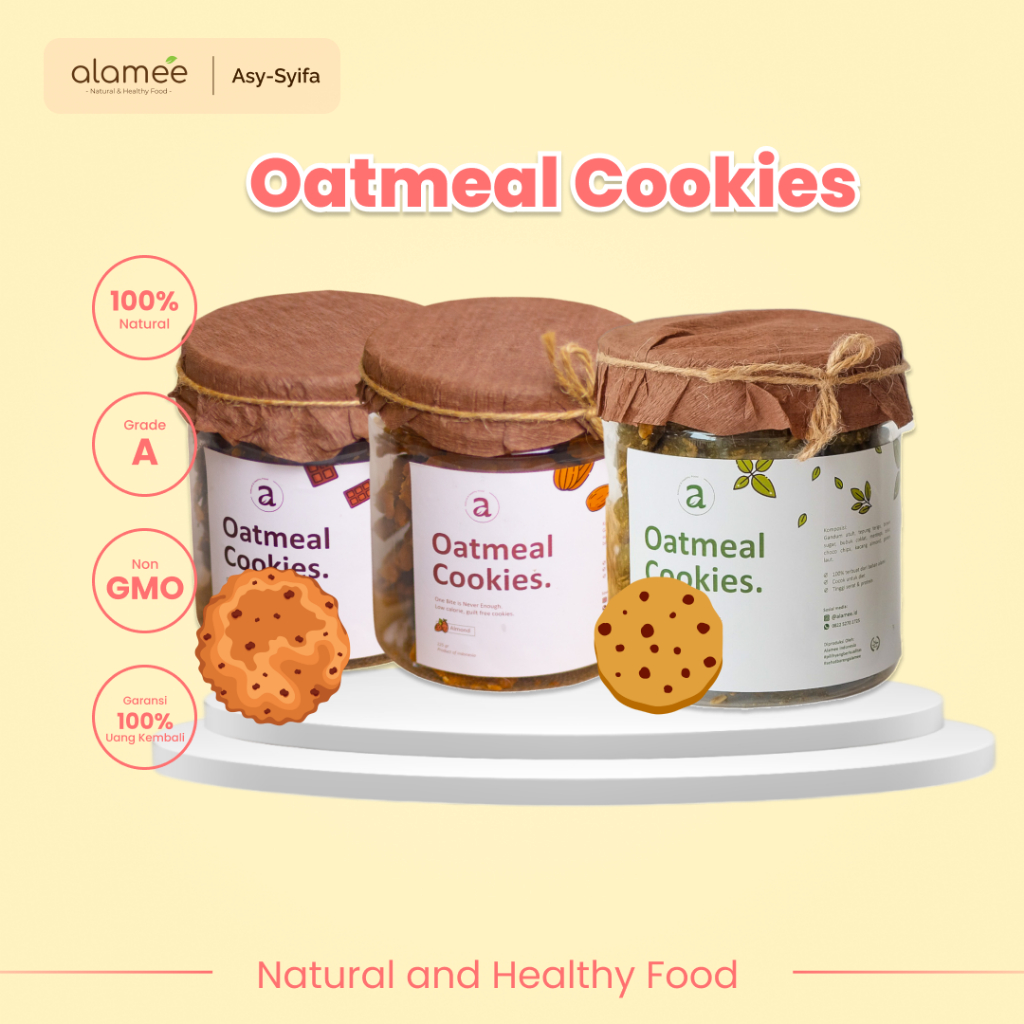 

ALAMEE Oatmeal Cookies Oat Snack Sehat Makanan Bayi Anak Kue Kukis Cookie Sehat Gluten Free