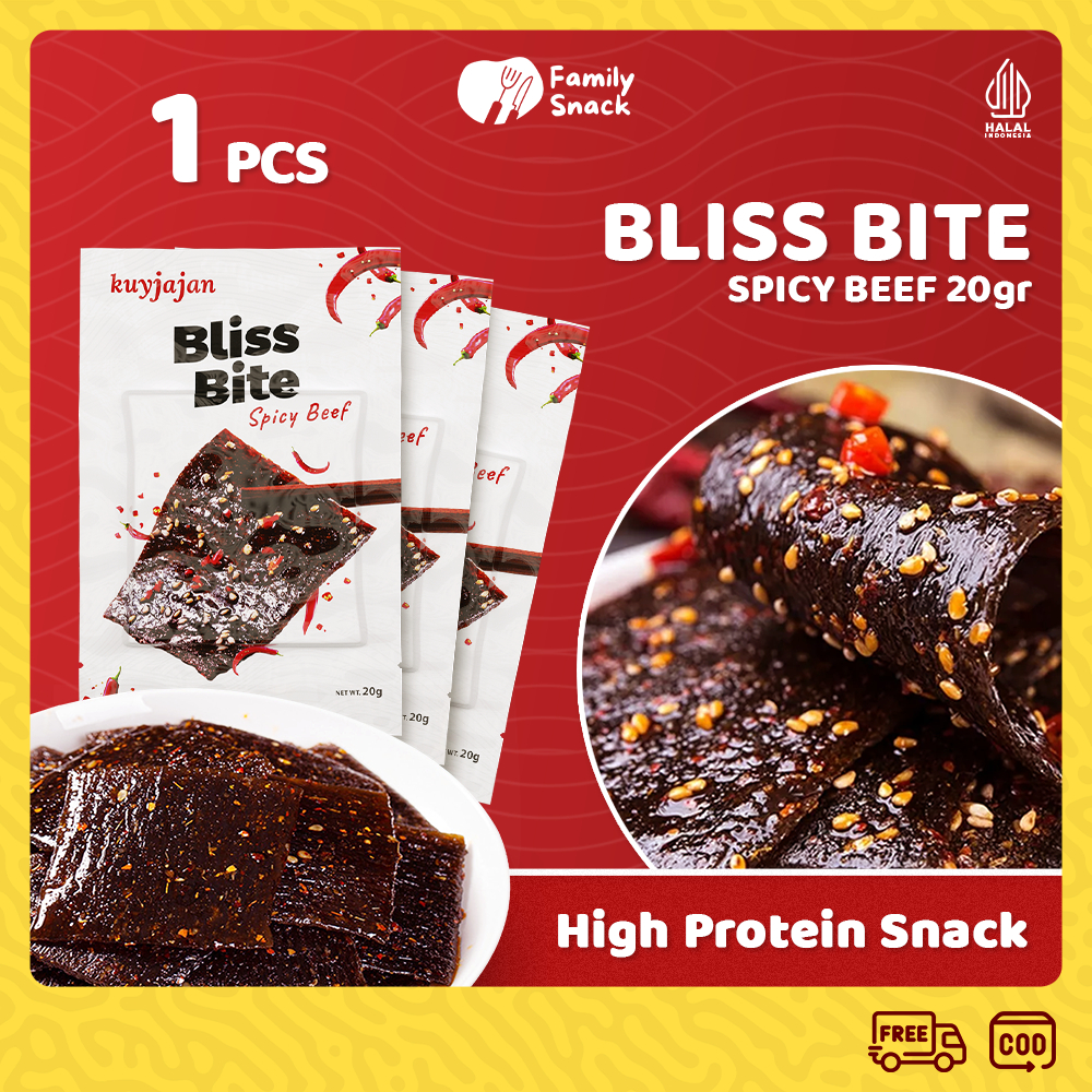 

Family Snack - Snack Bliss Bite Spicy Beef 20gr Camilan Pedas Makanan Ringan Dendeng