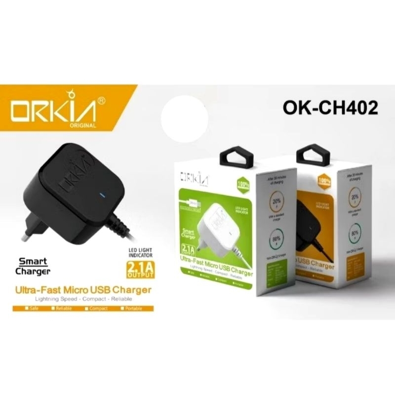 Charger Micro 2.1A ORKIA kotak