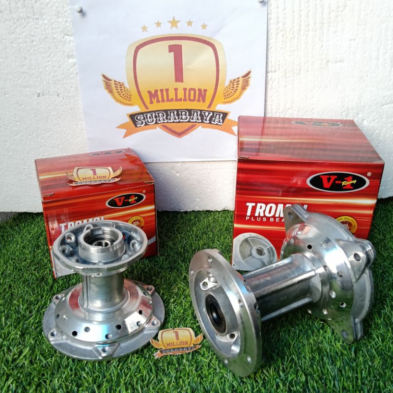 Tromol depan belakang V1 Tromol set 36 Hole Depan BELAKANG KLX 150 Full Hitam  Dan Ori