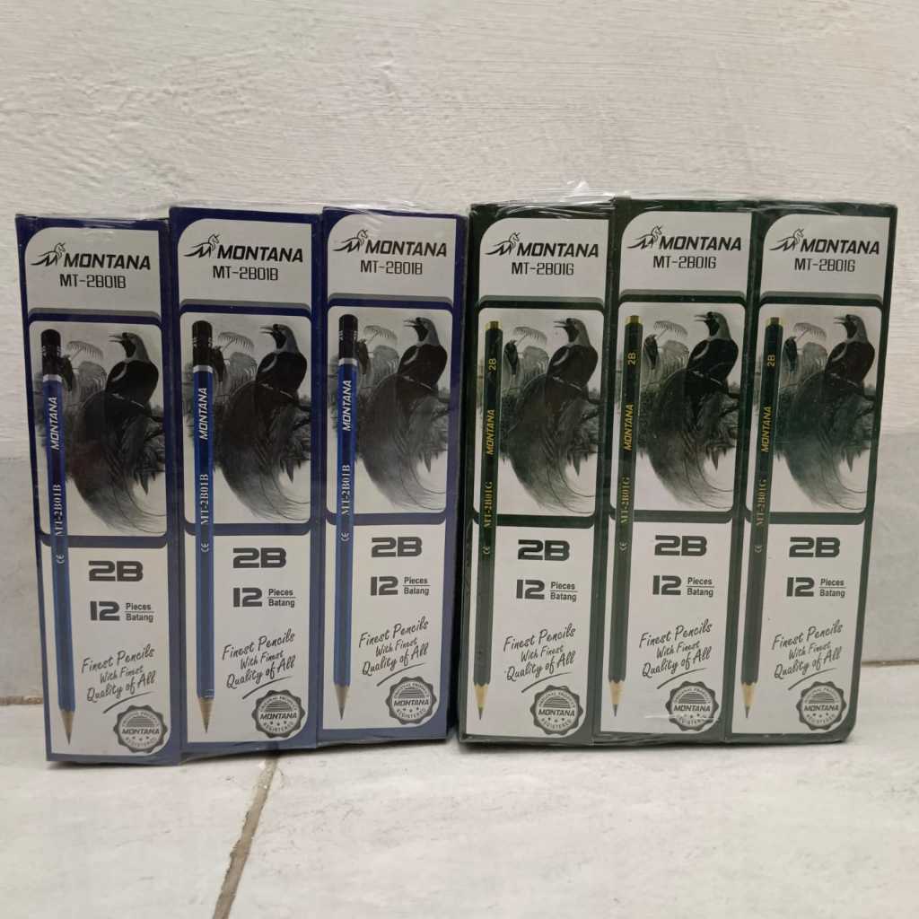 

1 lusin isi 12 Pcs Pensil 2B MONTANA / Pensil 2B MONTANA