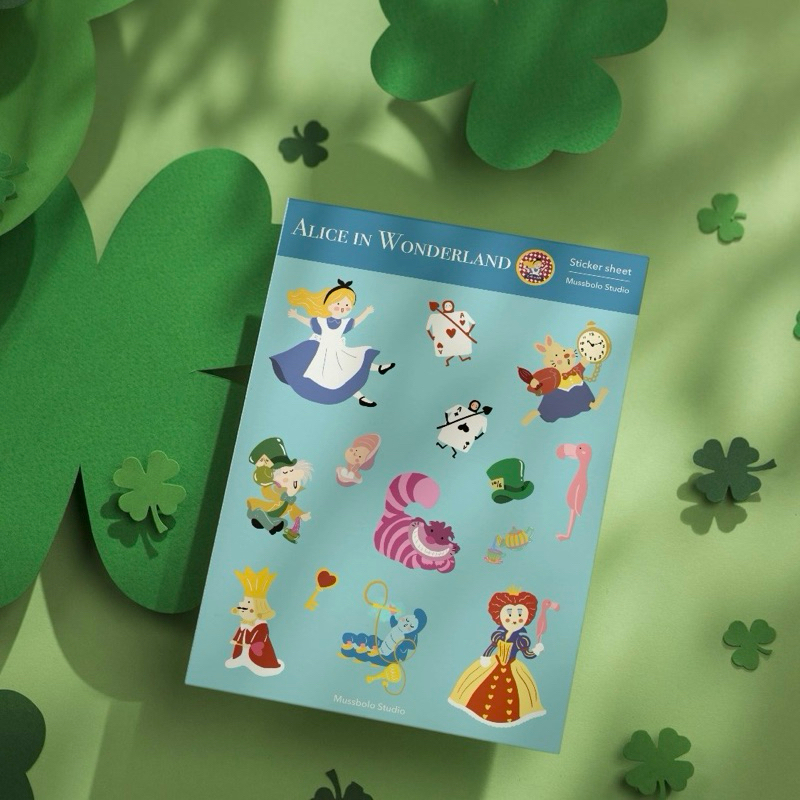 

Alice in Wonderland Premium Sticker Sheet | Decoration sticker - scrapbook - jounaling deco