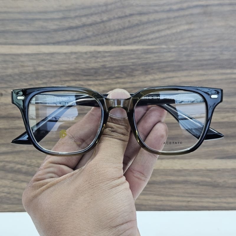 frame kacamata pria wanita kotak DB581042 C5 50 hijau hitam