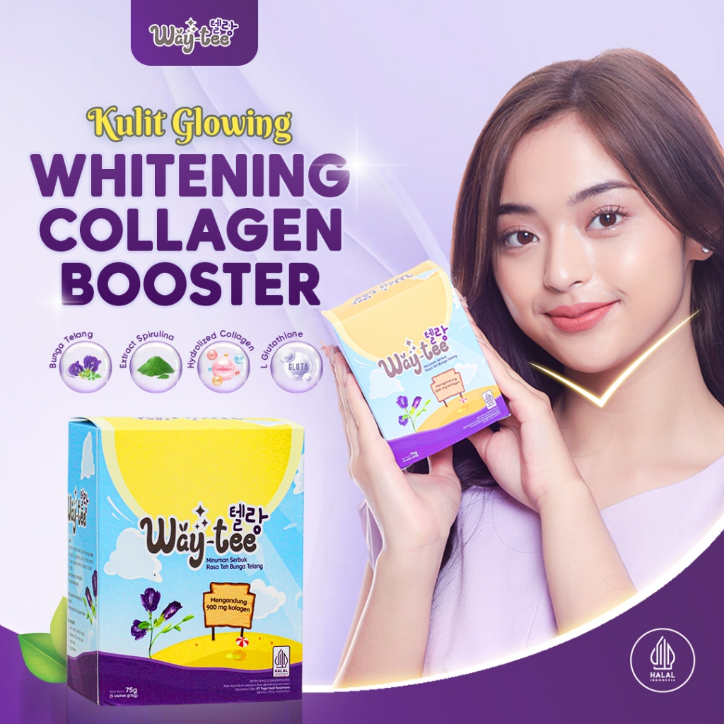 WAYTEE - Minuman collagen whitening pemutih kulit wajah dan badan with fish collagen and saffron ext