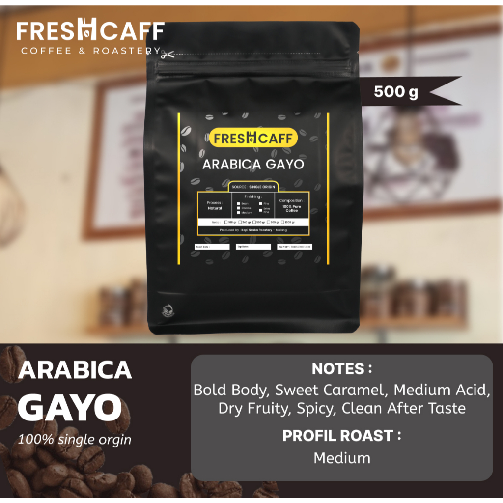 

KOPI ARABIKA GAYO Coffee Aceh Arabica 500 gram Freshcaff