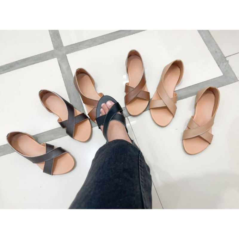 Salina sandal daltu | Jual sandal kulit sapi asli | Jual sandal selop harga terbaik termurah terleng