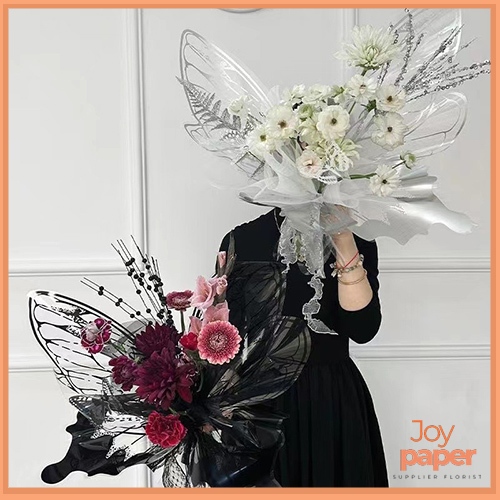 

40 Lembar Flower Wraping Cellophane Kupu Kupu Kertas Buket Celophane Kupu Kupu