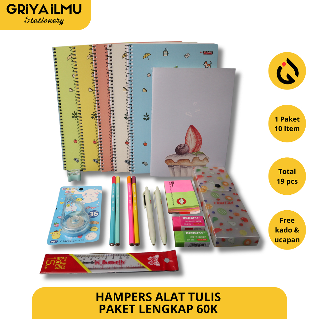 

PAKET HAMPERS ALAT TULIS LENGKAP KADO STATIONERY SET CUSTOM 60