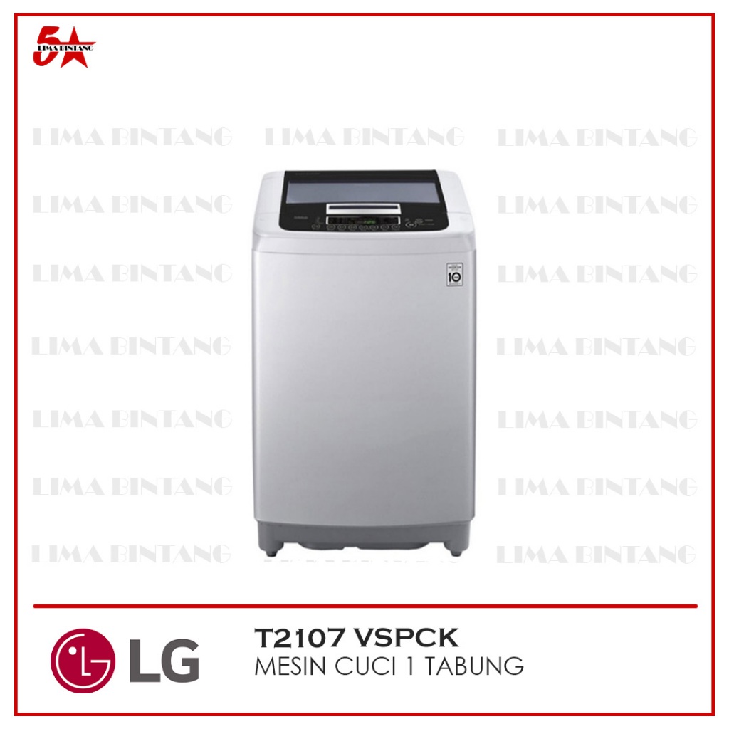MESIN CUCI 1 TABUNG 7 KG LG T2107VSPCK TOP LOADING T2107 VSPCK