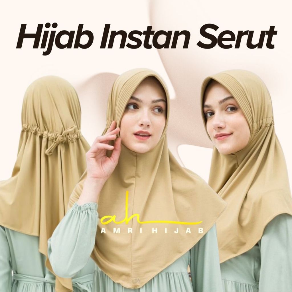 HIJAB INSTAN SERUT JOKOWI BELAKANG  - JILBAB INSTAN SERUT BELAKANG SPANDEX JERSEY - KERUDUNG INSTAN 