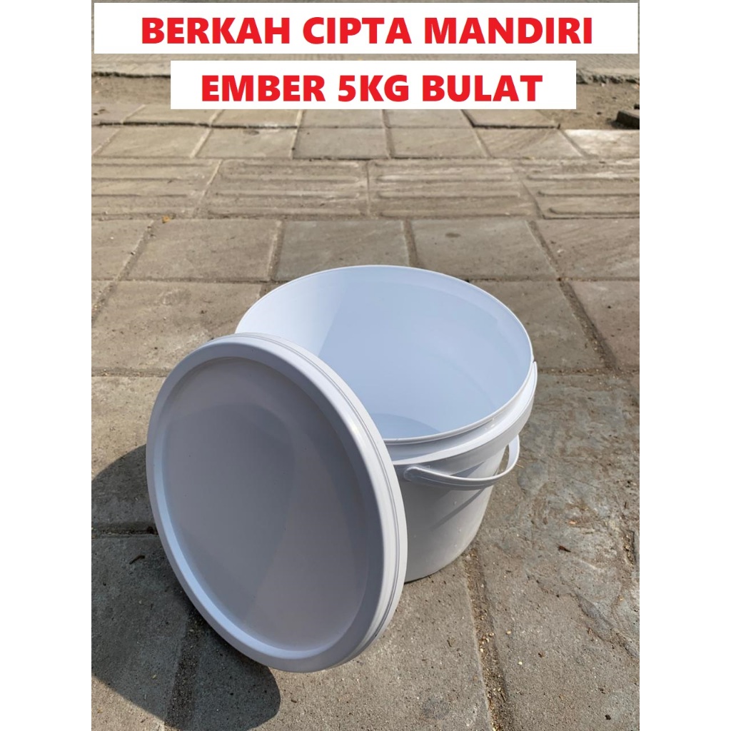 Ember Plastik Putih Bekas 5kg BULAT Wadah ikan cupang Pot Tanaman hidroponik WARNA TUTUP DAN MODEL R