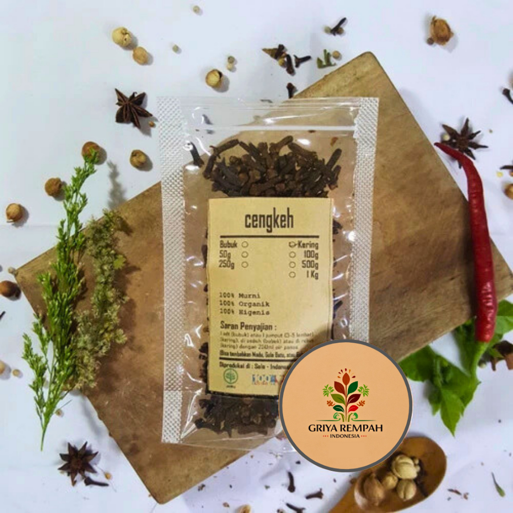 

CENGKEH KERING 100 GRAM Premium – Biji Buah Cengkih Ramuan Rempah Herbal Jamu Tradisional untuk Kesehatan Simplisia Syzygium aromaticum