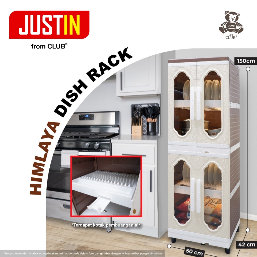 JUSTIN Himalaya Dishrack - Rak Dapur Plastik - Rak Piring Plastik - Lemari Piring Kuat