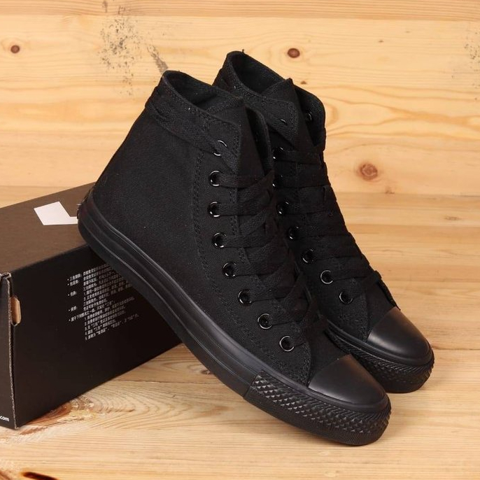SEPATU CASUAL/LOAFERS/SNEAKERS/SEPATU TALI/SEPATU SEKOLAH CONVERSE FULLBLACK VERSION