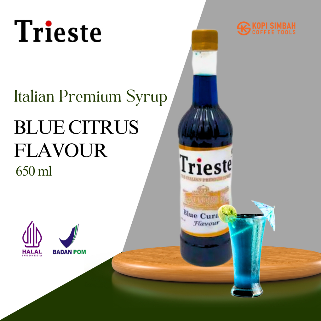 

Syrup TRIESTE Rasa BLUE CITRUS 650 ml Italian Premium Sirup Flavoured Minuman Bartender Kopi