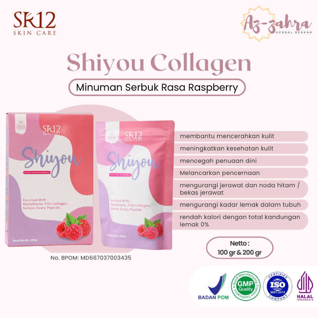 

SR12 SHIYOU COLLAGEN Drink | Minuman Kolagen Rasa Raspberry | Mencerahkan & Mengencangkan Kulit