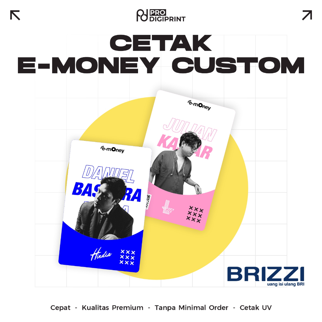 Emoney Brizzi Etoll Cetak Custom / Print Emoney Custom / Cetak Uang Elektronik - Brizzi BRI