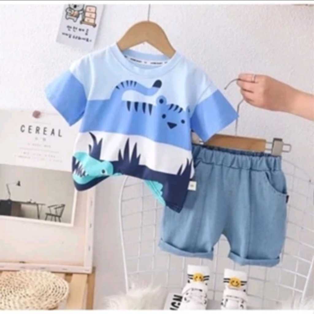 SETELAN JEANS ANAK 1-5 TAHUN MOTIF ANIMAL & CHARACTER