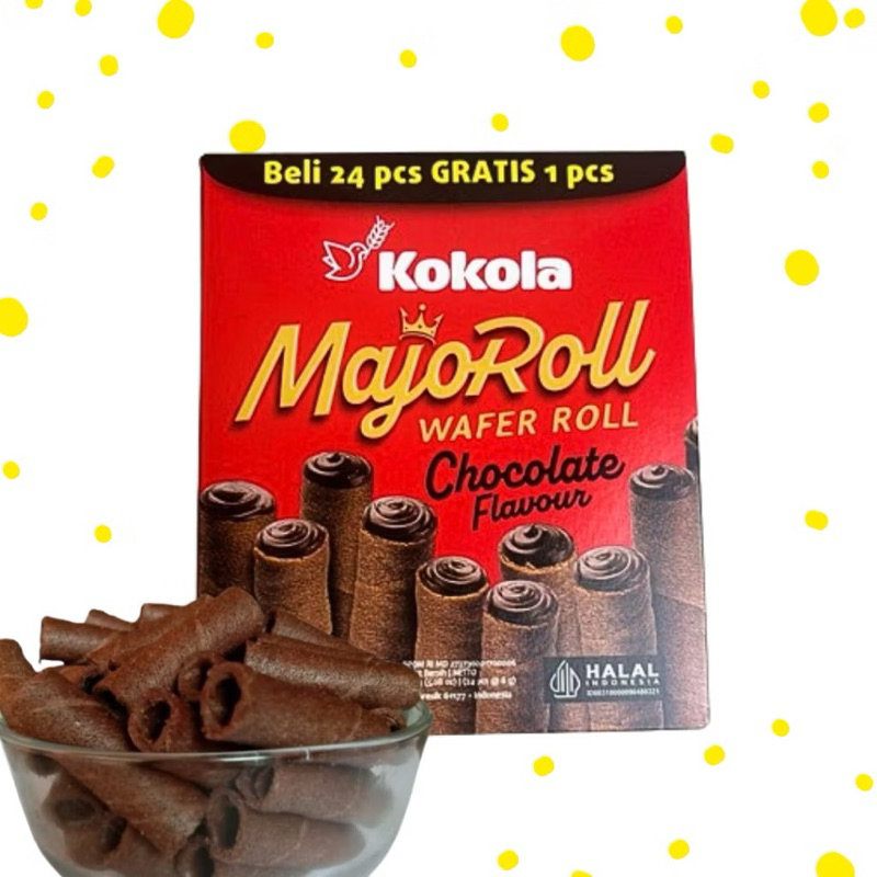 

BARU KOKOLA MAJOROLL WAFER ROLL CHOCOLATE [ 1 BOX ISI 24 PCS] | KOKOLA WAFER ROLL COKELAT