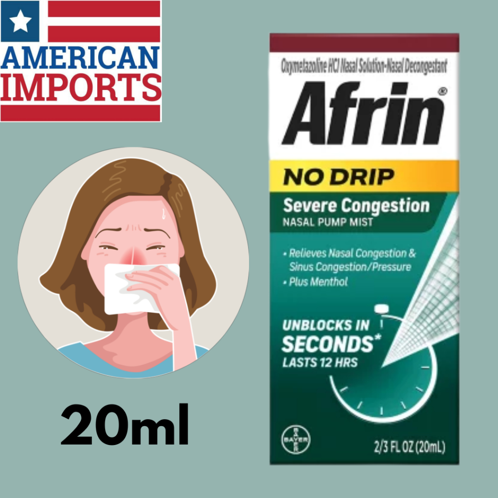 [ORI USA] Afrin No-Drip Severe Congestion Nasal Spray - 20ml