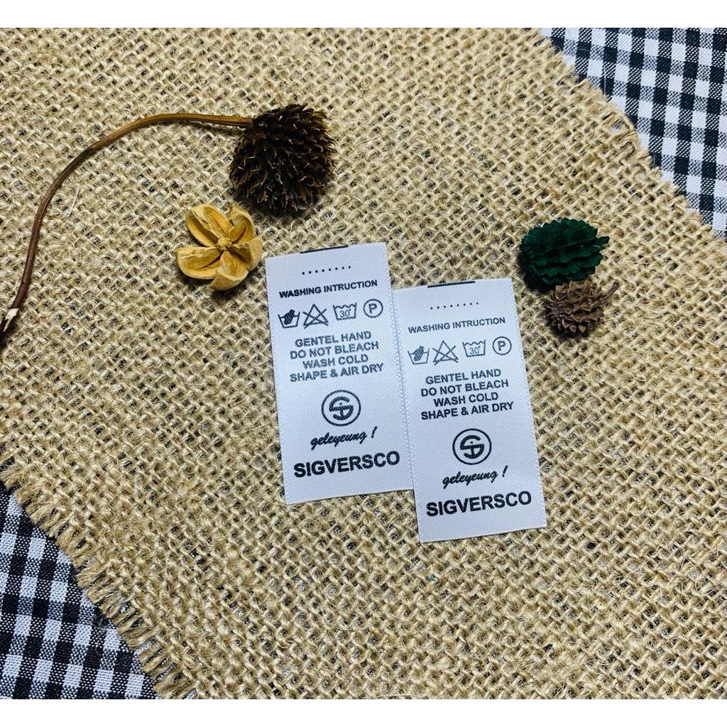 

Free Desain Label pita saten putih 100pcs Sablon 1 muka 1 warna desain