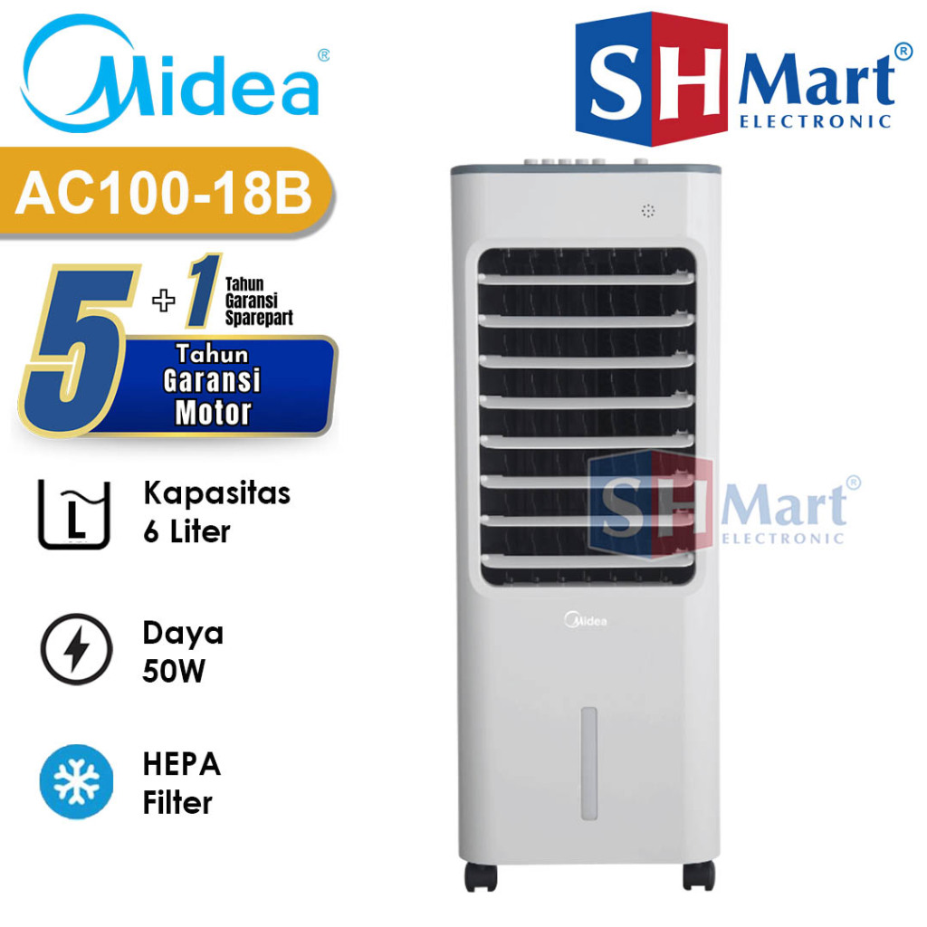 AIR COOLER MIDEA AC100-18B KAPASITAS 4,8 LITER PENYEJUK UDARA AC10018B GARANSI RESMI (MEDAN)
