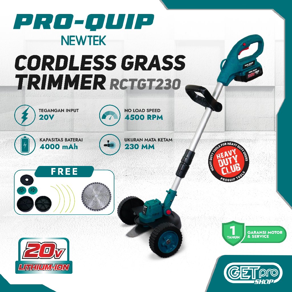 PRO-QUIP NEWTEK Mesin Potong Rumput Baterai Pemotong Rumput Cordless Grass Trimmer RCTGT230
