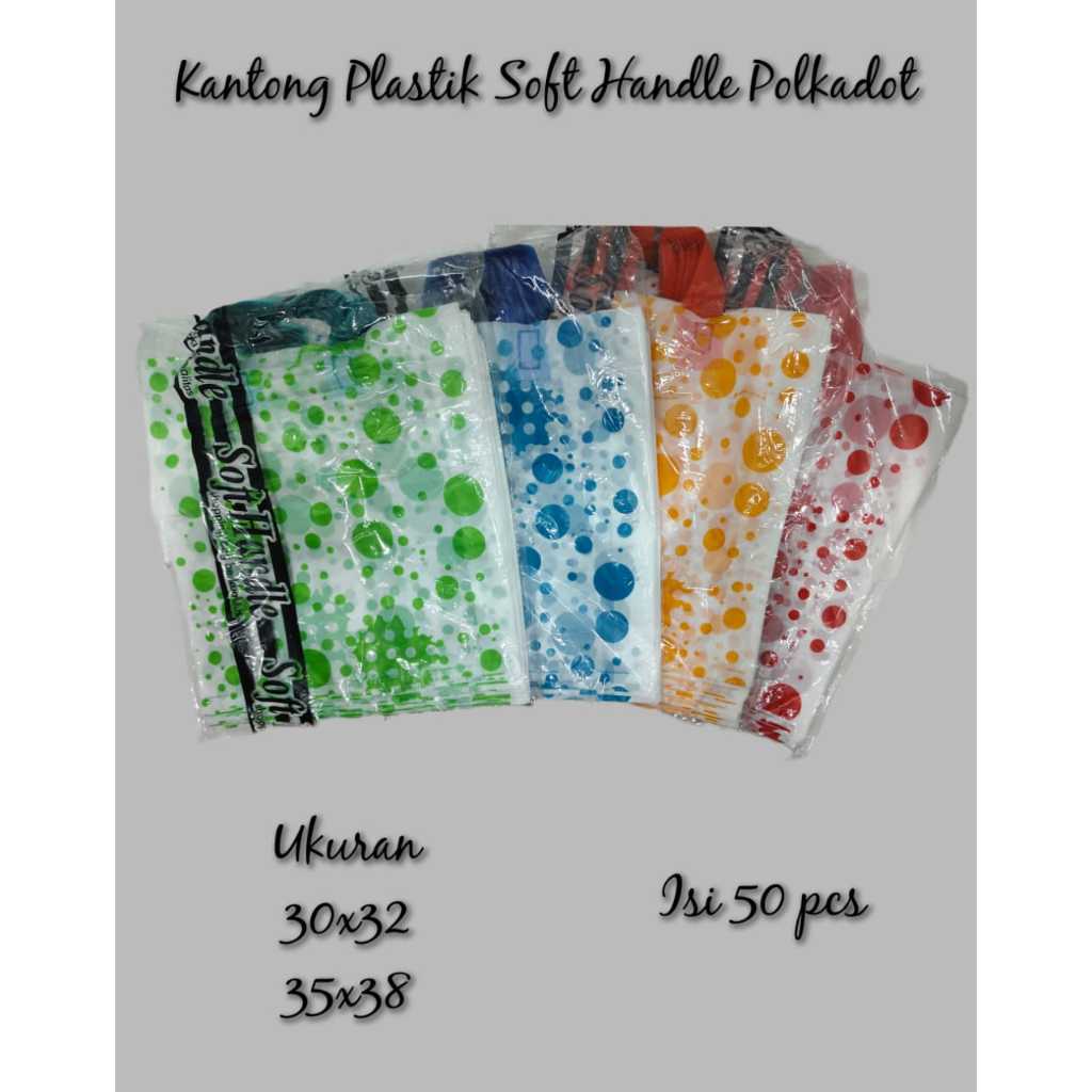 

KANTONG PLASTIK ONLINE SHOP SOFT HANDLE Shopping Bag Polkadot Warna Goodiebag 30x32 35x38 23x25