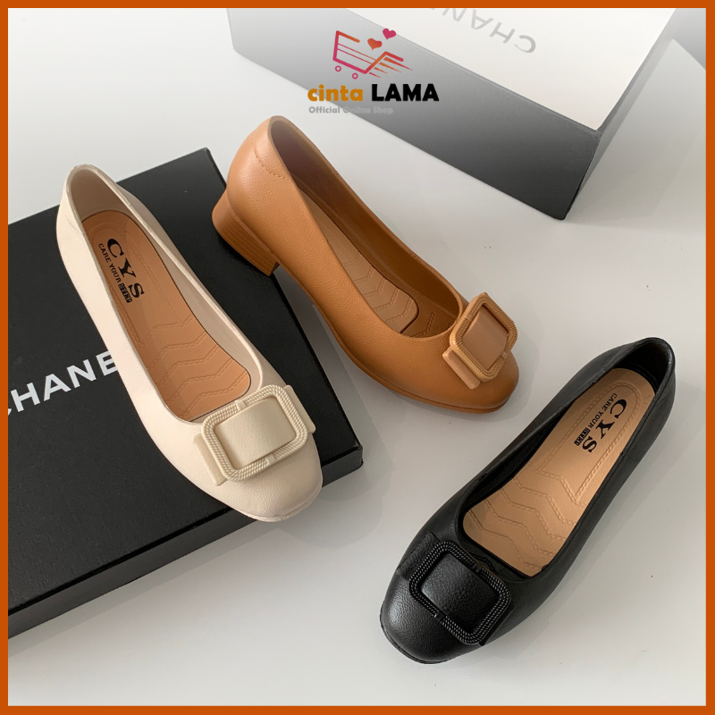 Sepatu Pantofel Wanita Heels Jelly Kasual Elegant Kantoran Fashion Women Import Korea Style SPT-78