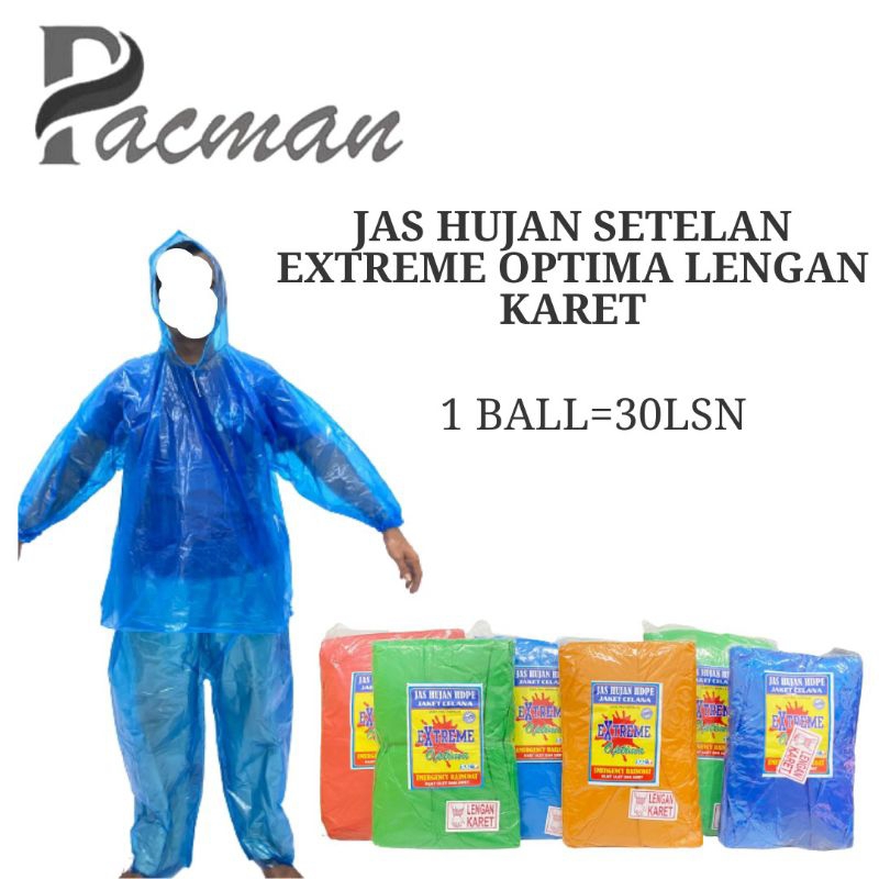 jas hujan setelan lengan karet /mantel hujan plastik lengan karet