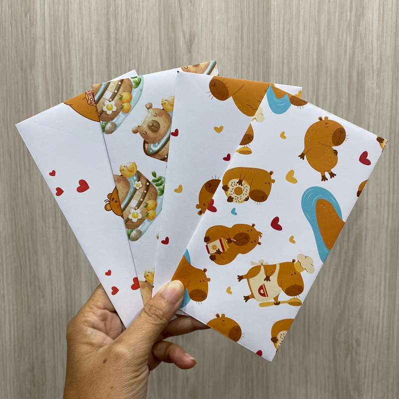 

Set isi 8 Amplop Panjang Uang Tanpa Dilipat Angpao CAPIBARA series Lebaran Kondangan