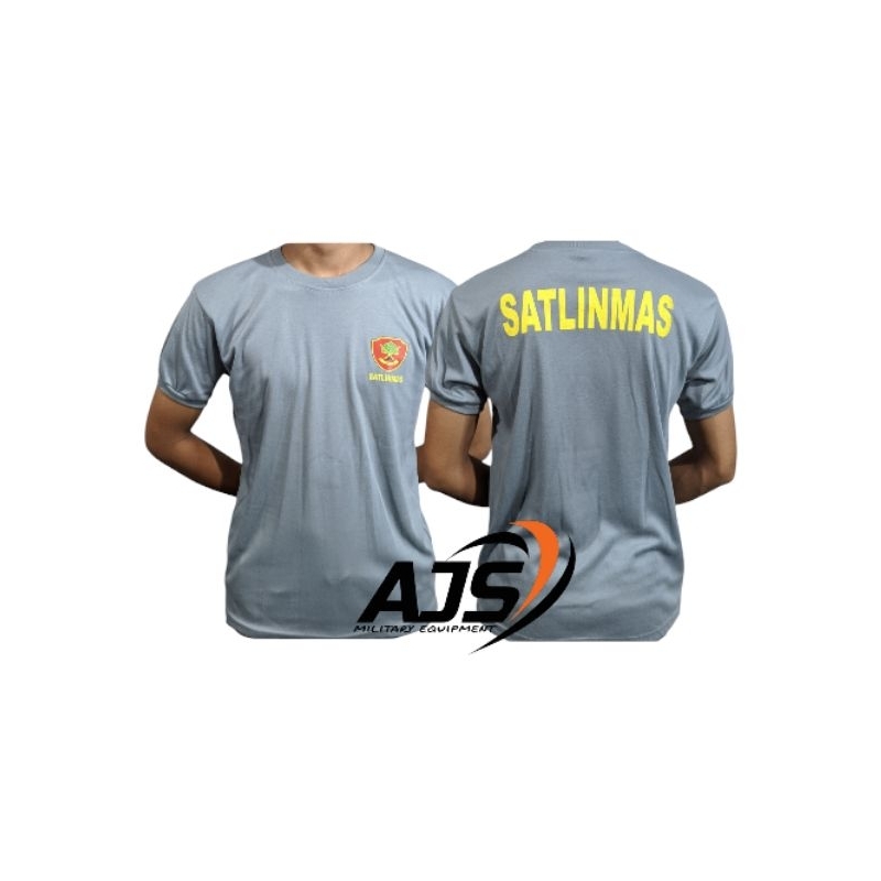 KAOS LINMAS TERBARU ABU-ABU |KAOS PENDEK LINMAS SABLON TERMURAH