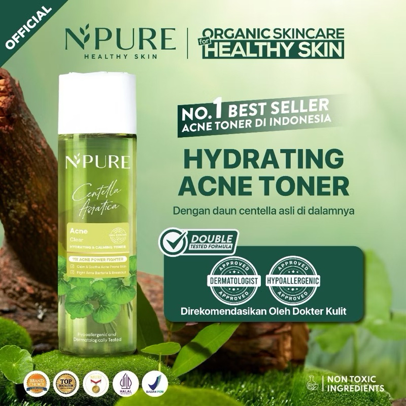 N'Pure  Face Toner 150ml | Clear Cica Hydrating Calming Toner NPure Centella Asiatica 150ml