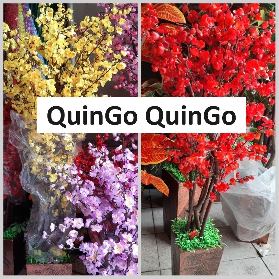 Pohon Imlek Mehuwa Sakura Artificial Dekorasi Pohon Meihwa Imlek Besar Hiasan Xincia Mehwa 1,2 Meter