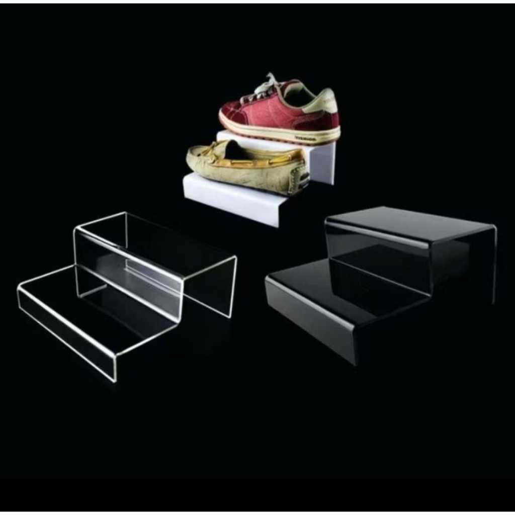 Akrilik 2 tingkat Sepatu dan Tas Seserahan