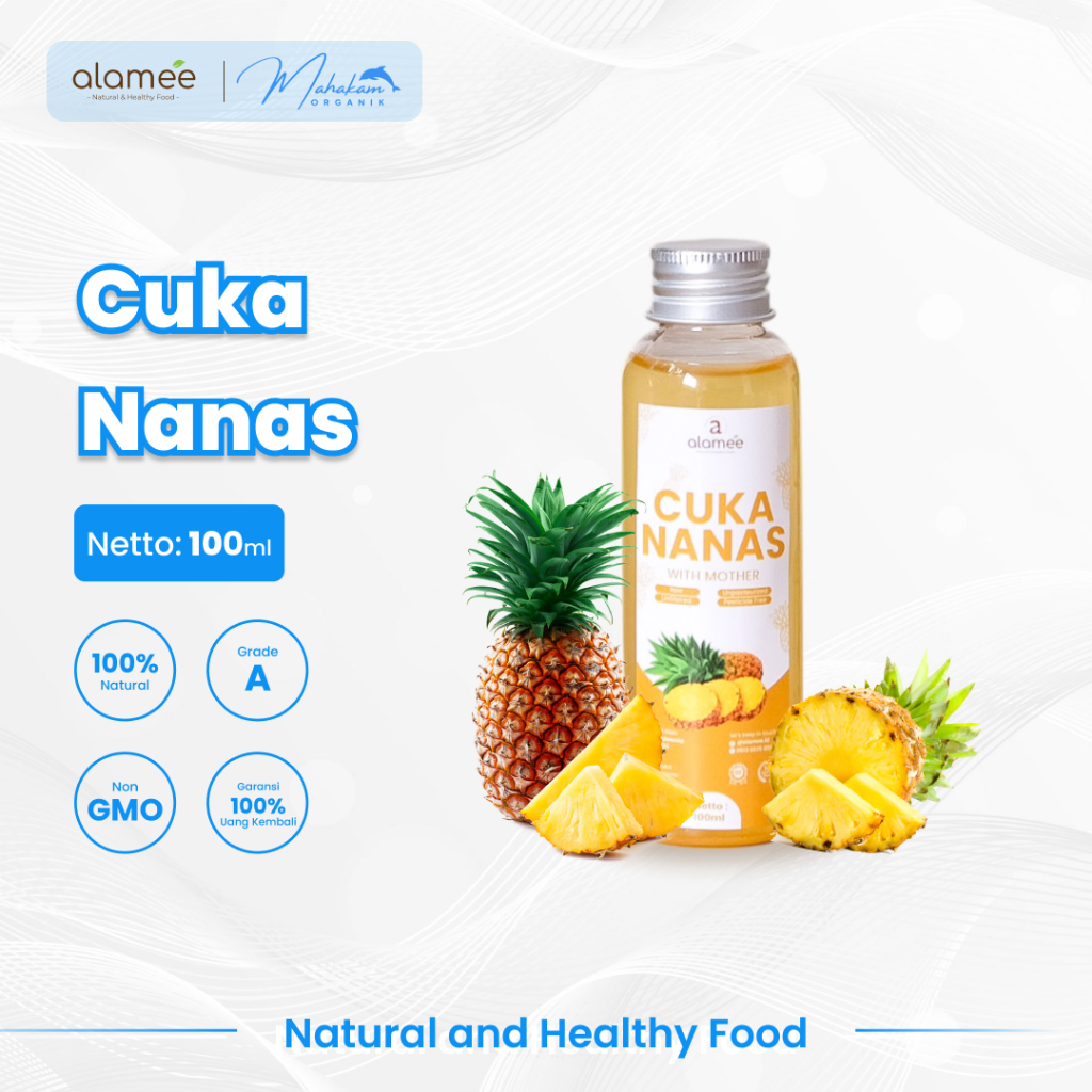 

ALAMEE Cuka Nanas Organik Pineapple Cider Vinegar With Mother Original 100ml