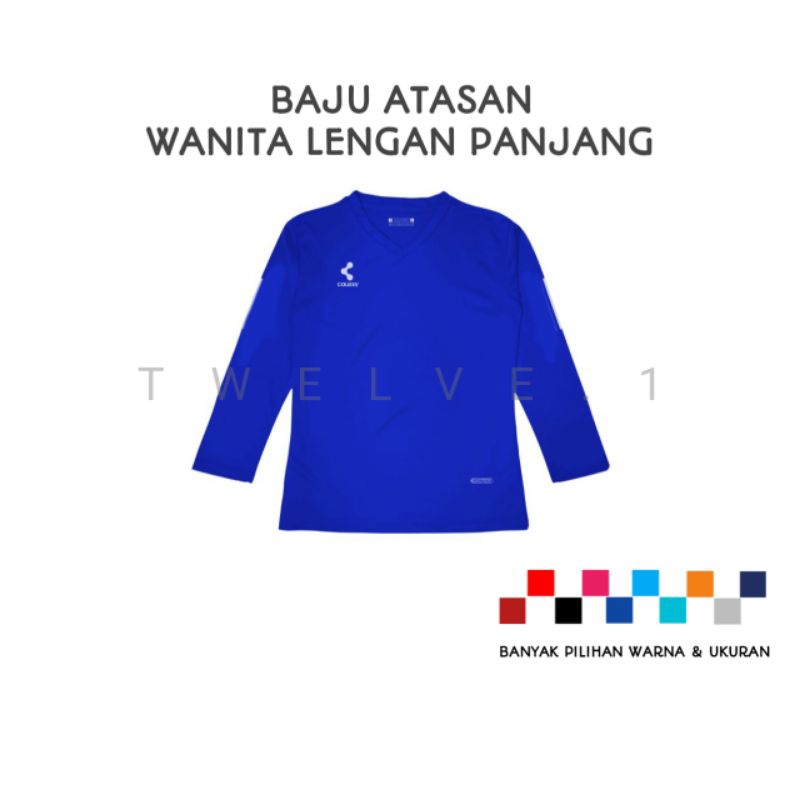 Kaos olahraga wanita lengan panjang baju Jersey training running lari senam aerobik gym